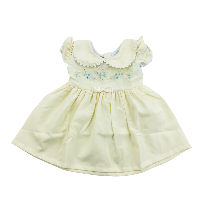 Vestido Brokinha Tricoline Florzinhas Liso