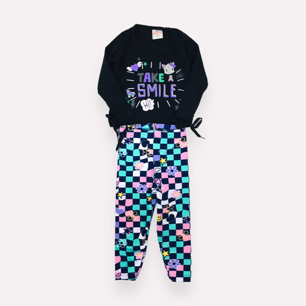 Conjunto Feminino Paolita Blusas Canelada Com Amarrado Legging Estampada