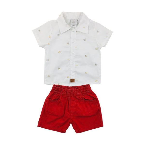 Conjunto Masculino Pulla Bulla Brinquedos Camisa E Bermuda Social