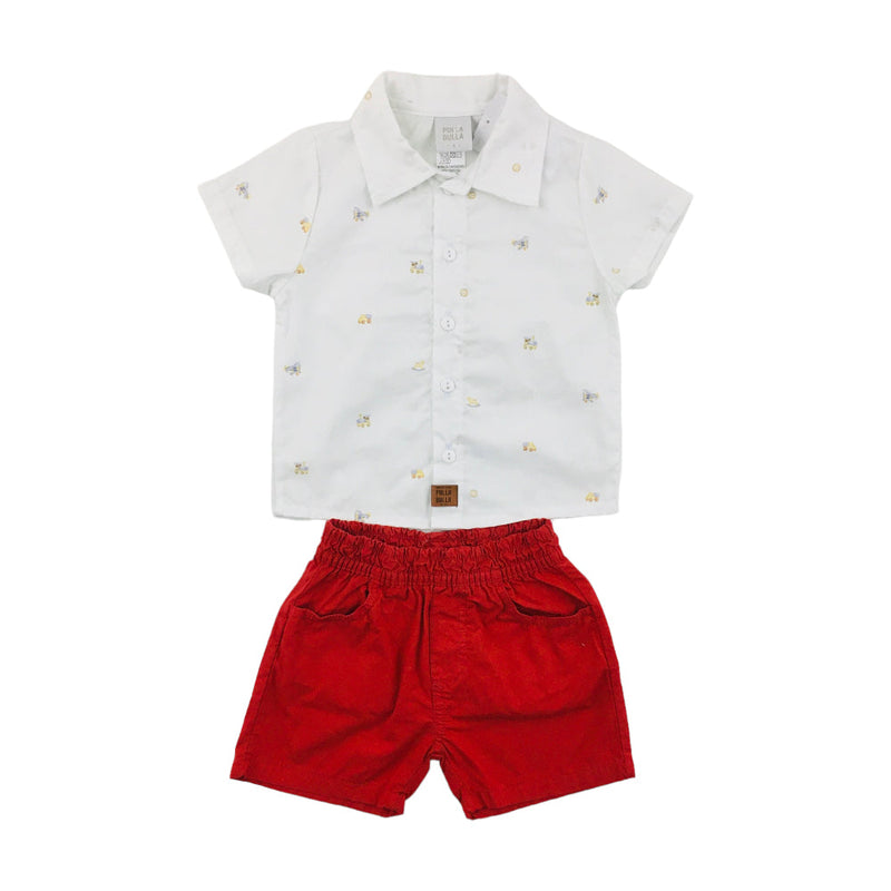 Conjunto Masculino Pulla Bulla Brinquedos Camisa E Bermuda Social