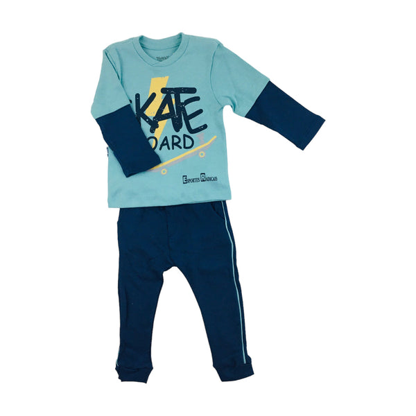 Conjunto Yuks Masculino Blusa Manga Longa Com Calca Skate