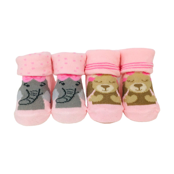 Kit Meia Feminina Pimpolho Elefante E Cachorro Com 2 Pares Rn