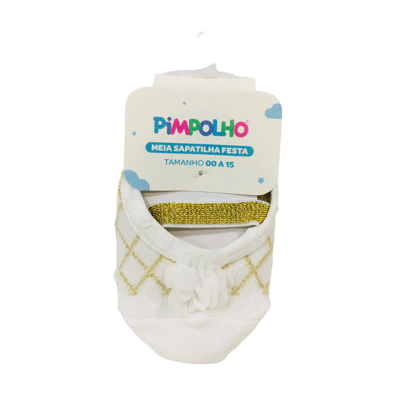 Meia Sapatilha Feminina Pimpolho Xadrez Festa  00-15
