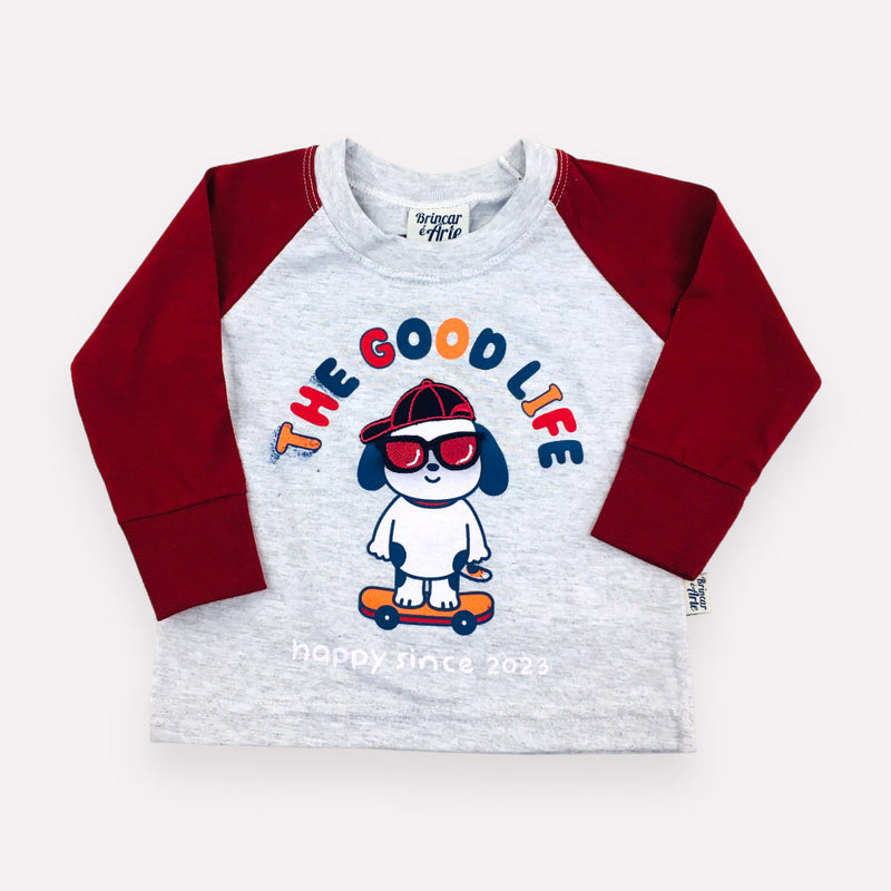 Camisa Masculina Brincar E Arte Raglan The Good Life Meia Malha