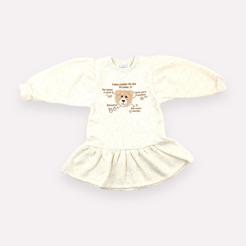 Vestido Manga Longa Pulla Bulla Ursinha De Croche