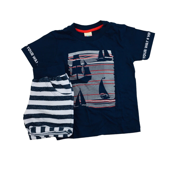 Conjunto Masculino Have Fun Veleiros Listrado Eco Meia Malha Moletom