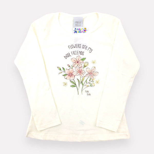 Blusa Feminina  Manga Longa Pulla Bulla Flowres