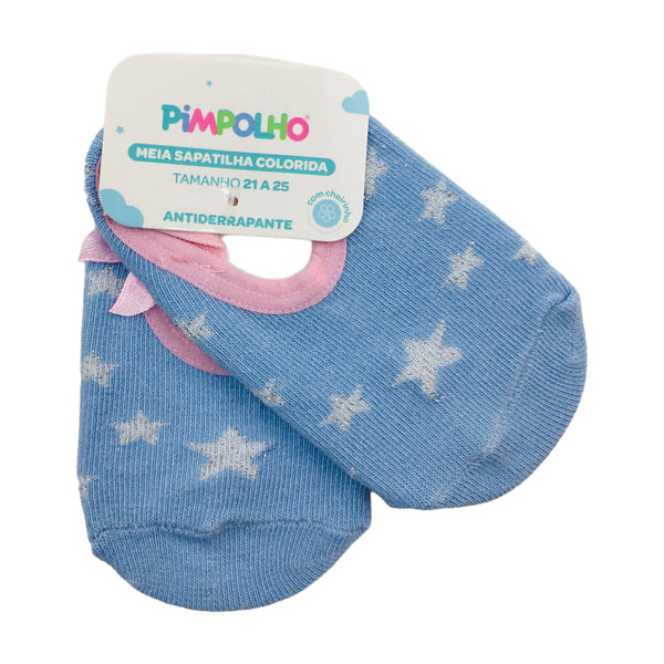 Meia Sapatilha Pimpolho Colorida Estrelas - 21/25