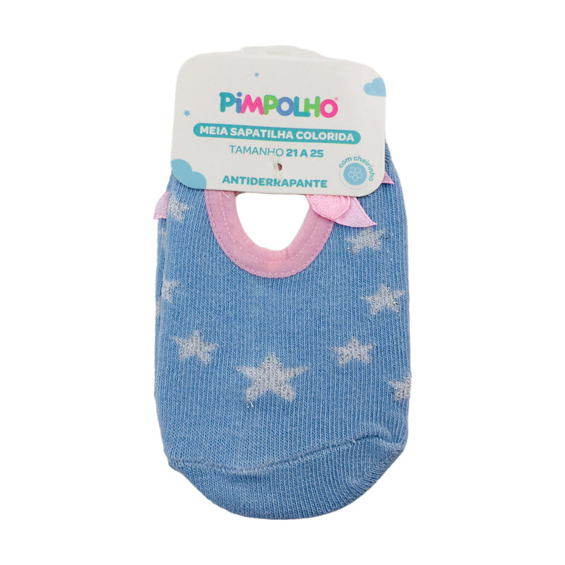 Meia Sapatilha Pimpolho Colorida Estrelas - 21/25