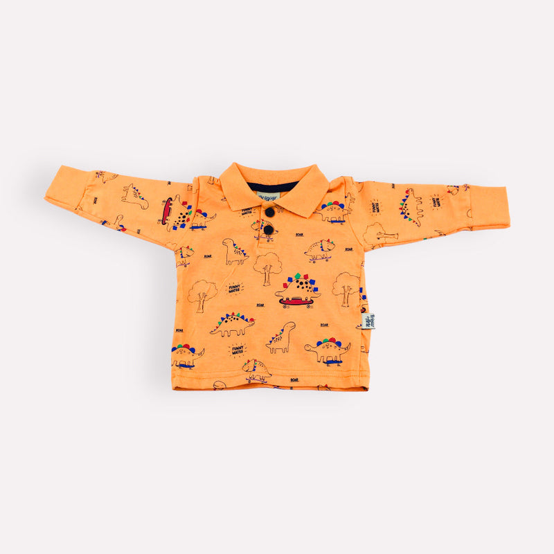 Blusa Masculina Brincar E Arte Polo Dinossauro Meia Malha