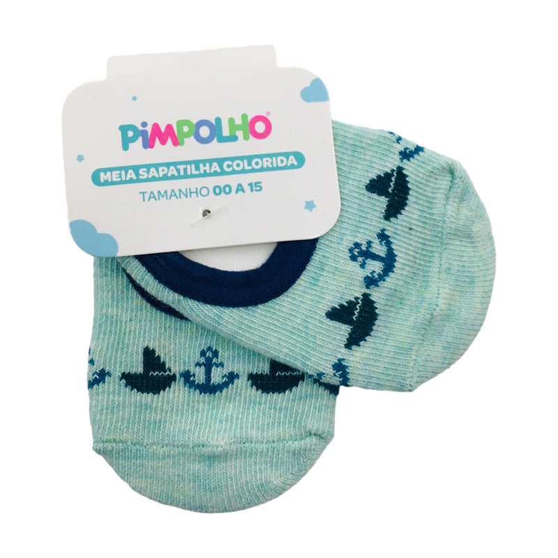 Meia Sapatilha Pimpolho Colorida Barcos - 00/15