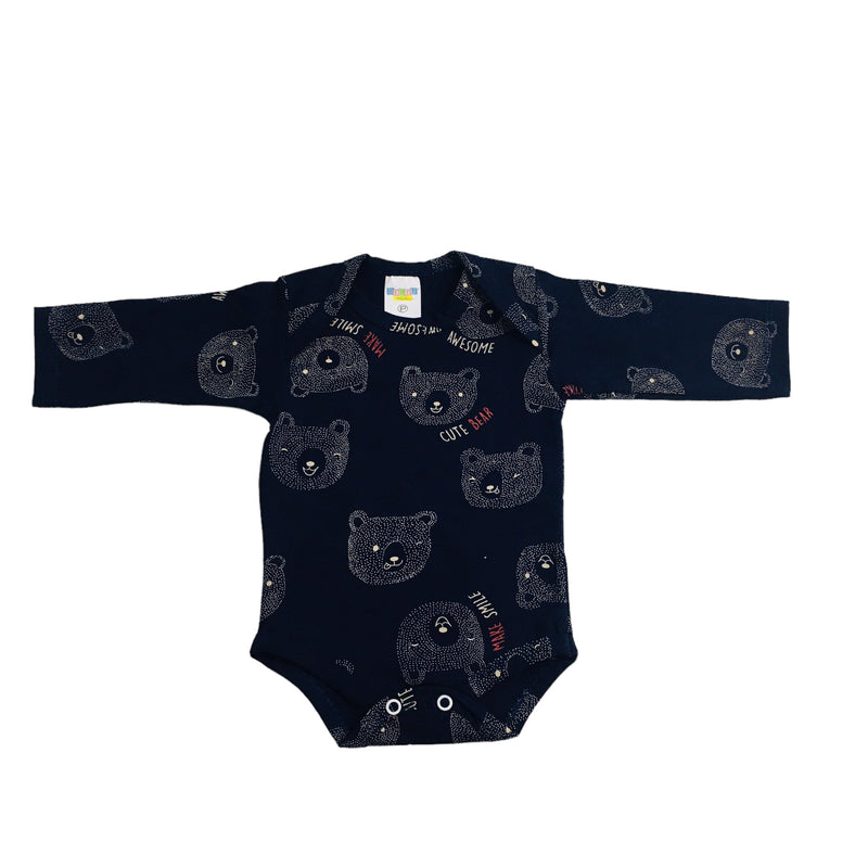 Body Manga Longa Gente Miuda Cute Bear Cotton