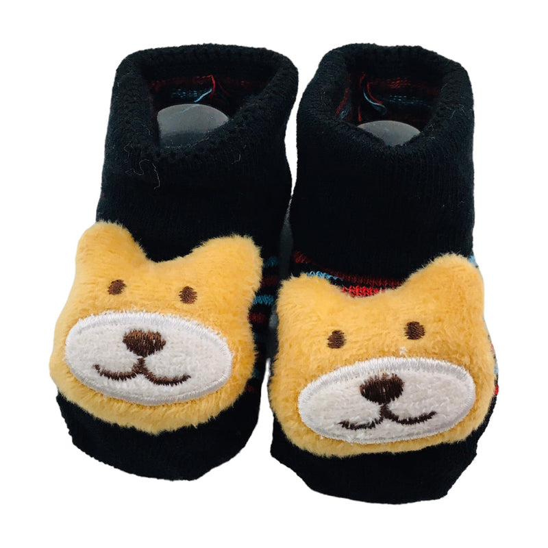 Meia Bichinhos Plin Baby Urso Antiderrapante - Preto