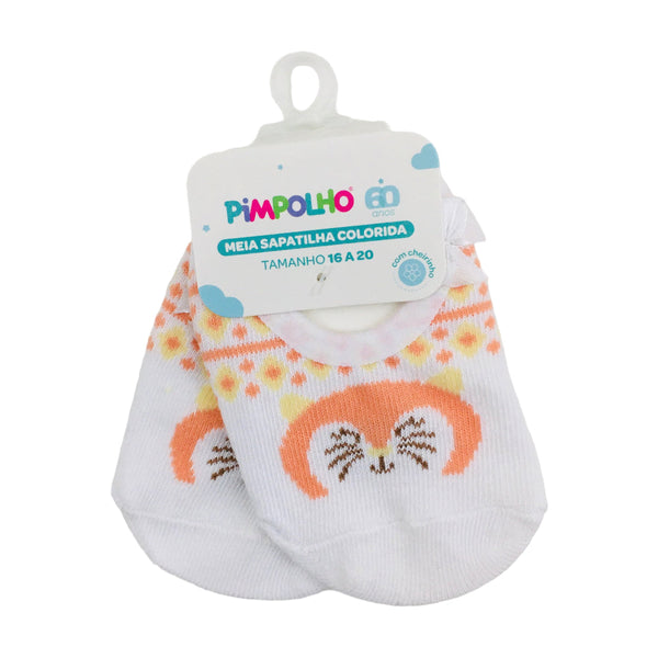 Meia Sapatilha Pimpolho Feminina 26-20 Colorida Raposa