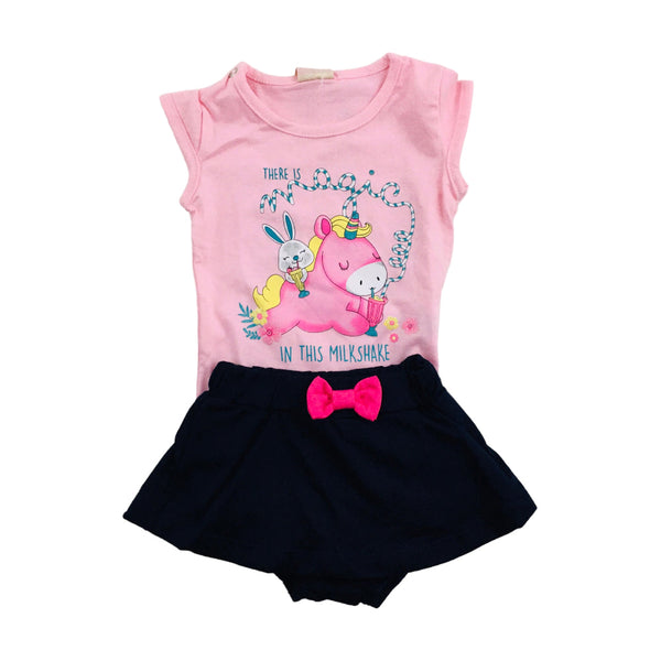 Conjunto Feminino Hrradinhos There Is Magic Blusa E Calcinha Saia