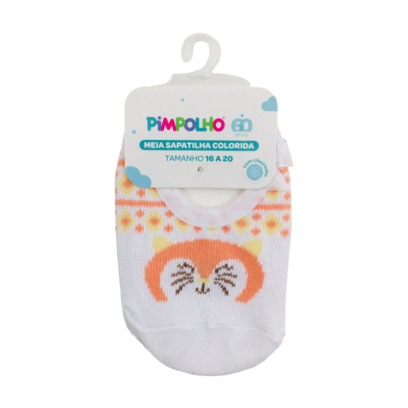 Meia Sapatilha Pimpolho Feminina 26-20 Colorida Raposa