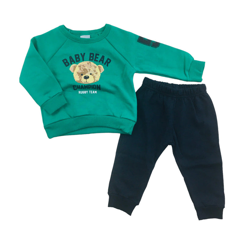 Conjunto Meia De Leite Bebe Masculino Baby Bear Champion