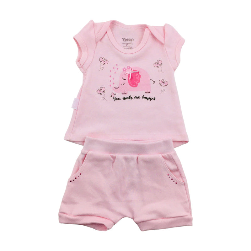 Conjunto Feminino Yuks Elefantinha Blusa Manga Curta E Short