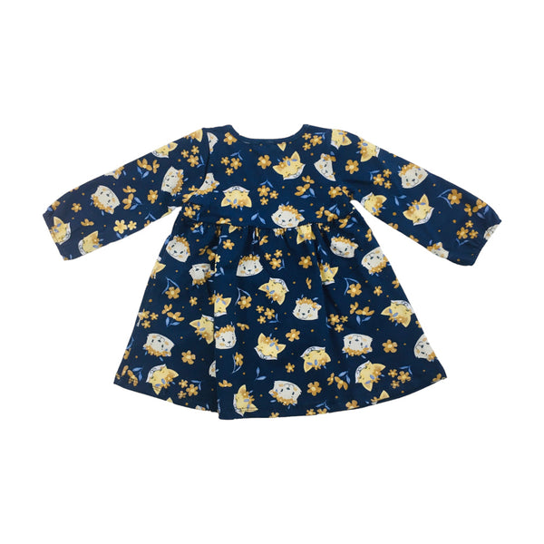 Vestido Manga Longa Pulla Bulla Estampado Raposas E Esquilos