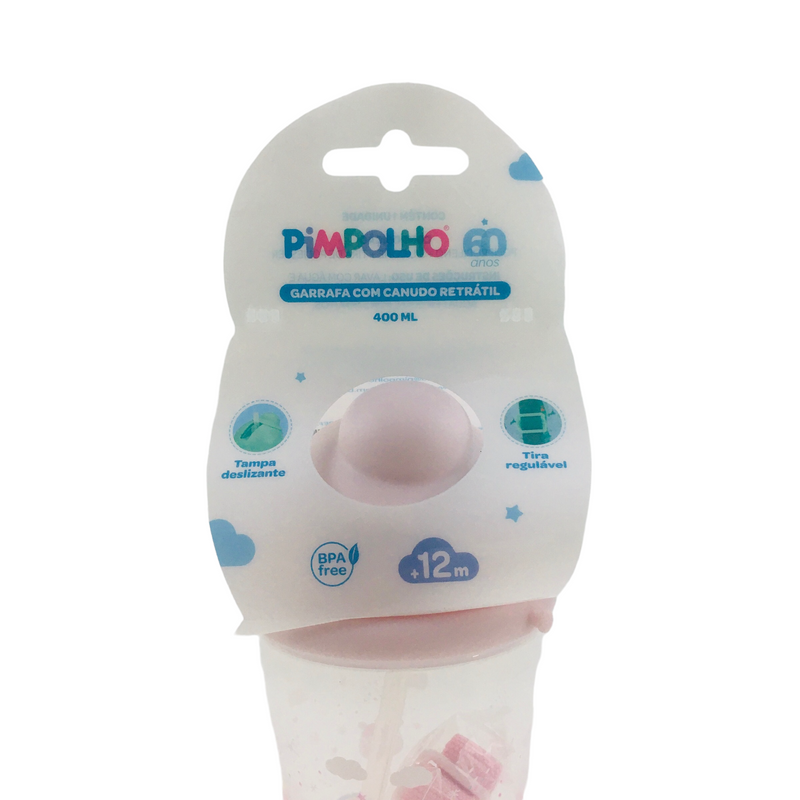 Garrafa Pimpolho Feminina Com Canudo Retratil 400Ml Unicornio