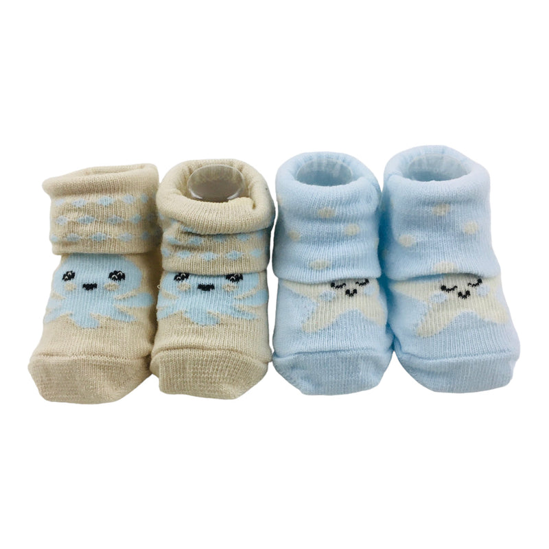 Kit Meia Unissex Pimpolho Polvo E Estrela Do Mar Com 2 Pares