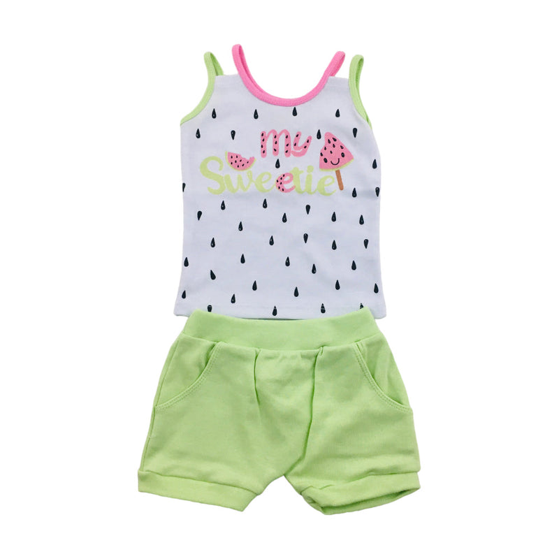 Conjunto Feminino Yuks Melancia Blusa Alcinha E Short