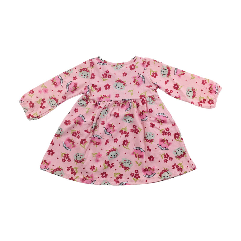 Vestido Manga Longa Pulla Bulla Estampado Raposas E Esquilos