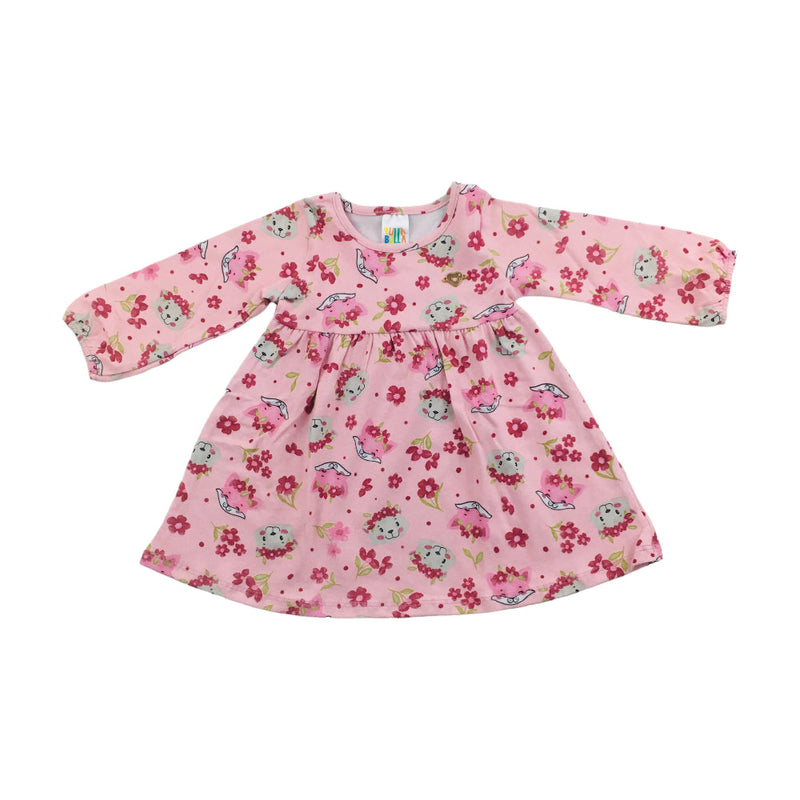 Vestido Manga Longa Pulla Bulla Estampado Raposas E Esquilos