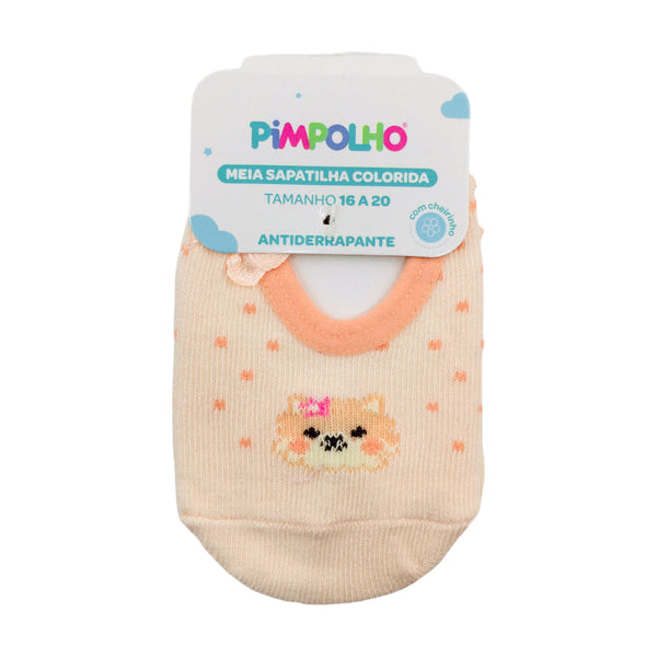 Meia Sapatilha Pimpolho Colorida Cachorrinho - 16/20