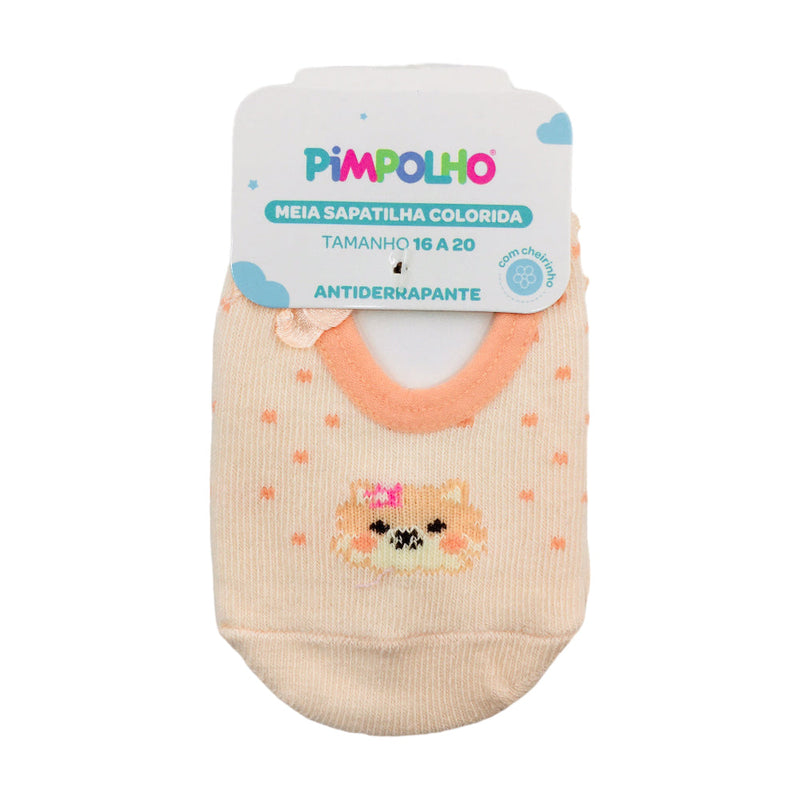 Meia Sapatilha Pimpolho Colorida Cachorrinho - 16/20