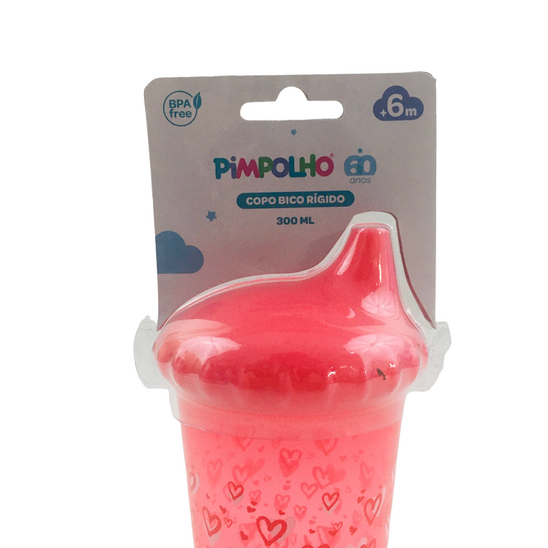 Copo Pimpolho Feminino Bico Rigido 300Ml Coração