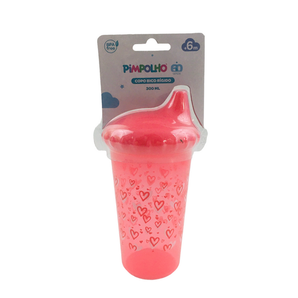 Copo Pimpolho Feminino Bico Rigido 300Ml Coração