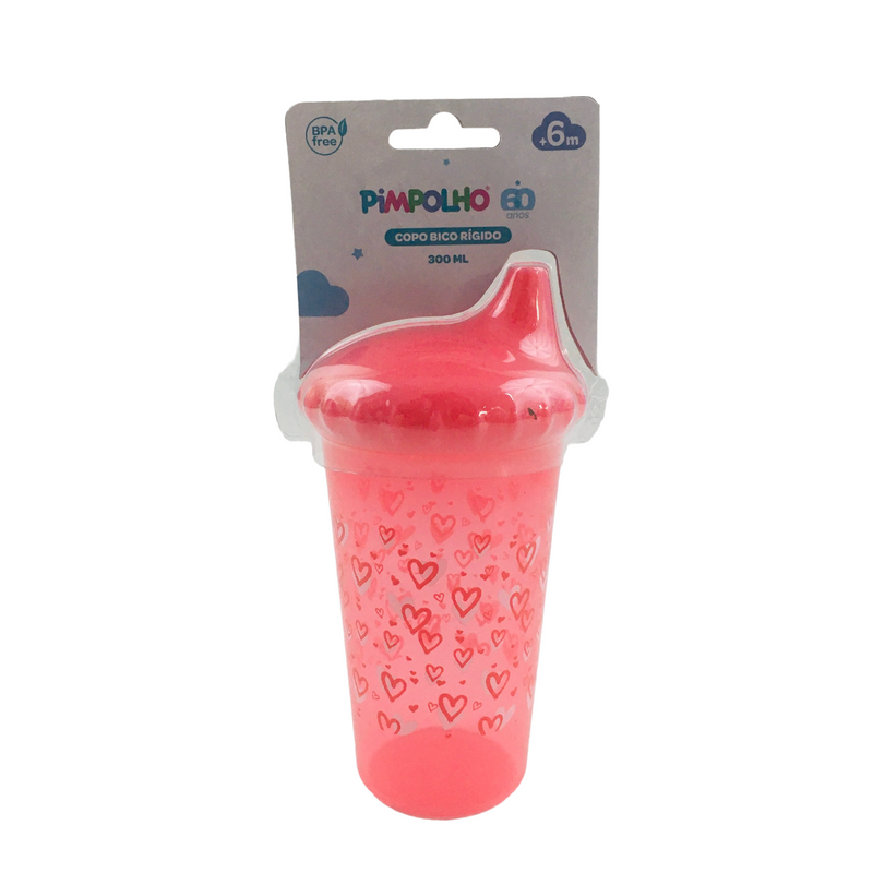 Copo Pimpolho Feminino Bico Rigido 300Ml Coração