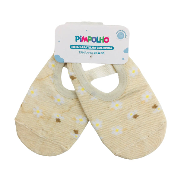 Meia Sapatilha Pimpolho Feminino 26 a 30 Colorida Floral