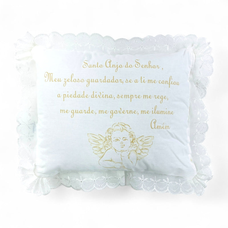 Travesseiro Loupiot Nature Decorativo Santo Anjo Com Oração – 28x35 Cm
