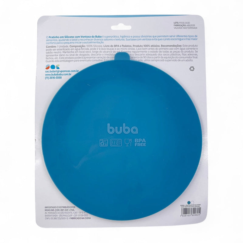 Pratinho com Ventosa Buba Silicone Infantil Antiderrapante