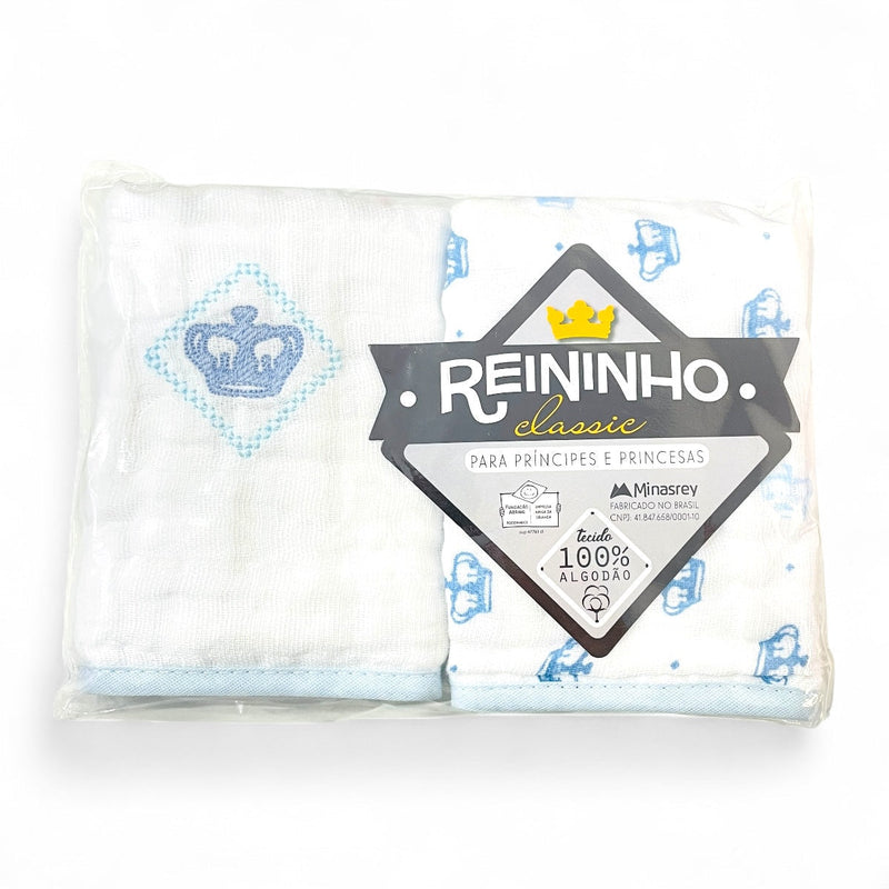 Pano De Boca Reininho Classic Bordado E Estampado 2 Peças