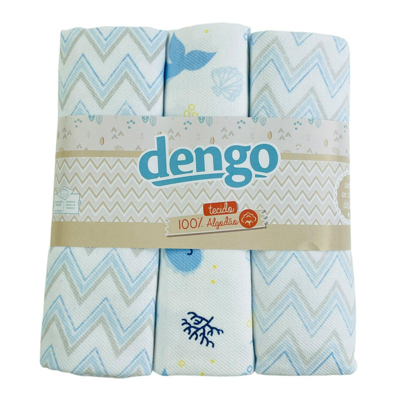 Kit Manta Cueiro Dengo Estampado 3 Peças
