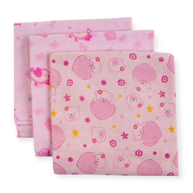 Cueiro Flanelado Caricia Baby Estampado Com 3 Peças