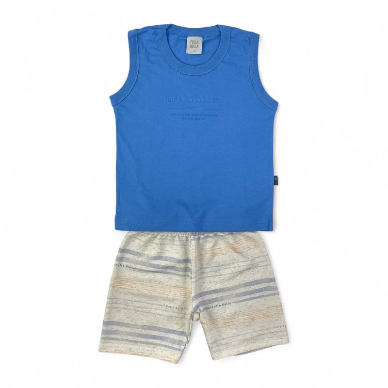 Conjunto Pulla Bulla Infantil Masculino Regata e Bermuda Verão