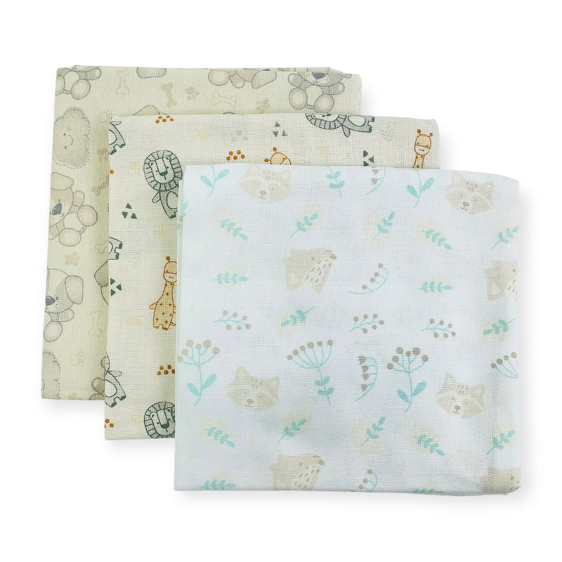 Cueiro Flanelado Caricia Baby Estampado Com 3 Peças