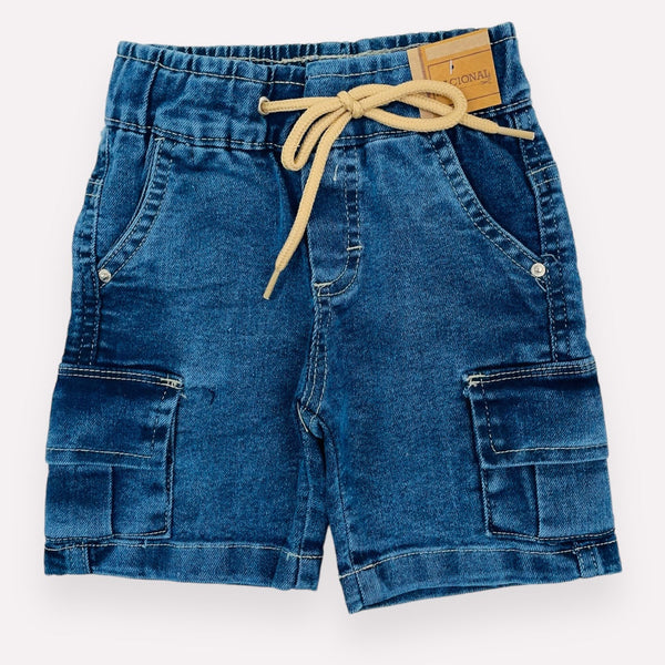 Bermuda Nacional Jeans Com Cadarço