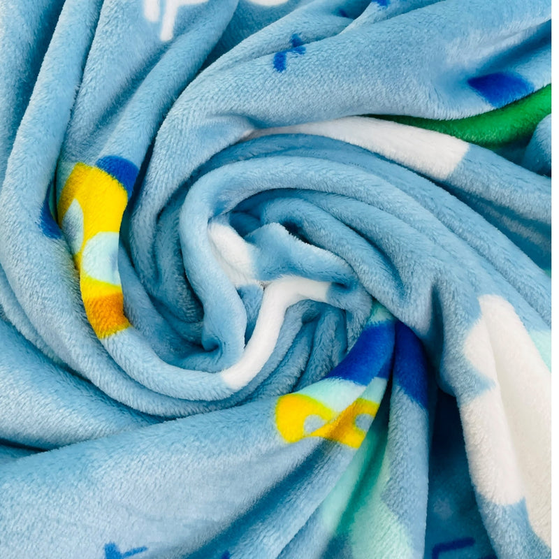 Cobertor Flannel Zepelin  Prime Baby - Azul - 90 X110 Cm