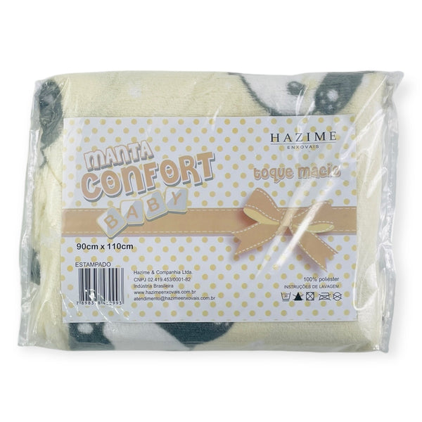 Manta Confort  Pandinha 90 X110 Cm - Amarelo