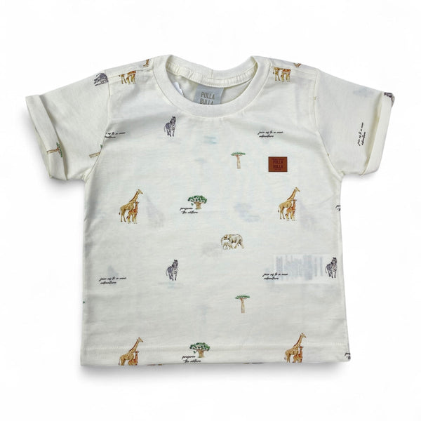 Camiseta Pulla Bulla Infantil Estampa Safari Algodão