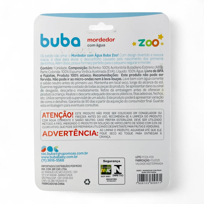 Mordedor com Água Buba Zoo Bebê Alívio Gengiva +4meses