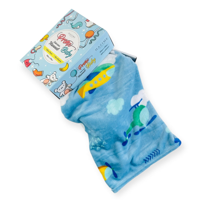 Cobertor Flannel Zepelin  Prime Baby - Azul - 90 X110 Cm