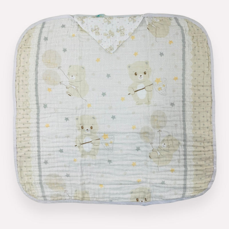 Toalha Soft Baby Nice Ursinho Estampada - Bege - 85X85 Cm