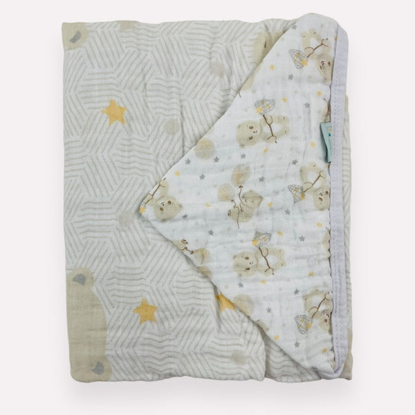 Toalha Soft Baby Nice Ursinho Estampada - Bege - 85X85 Cm