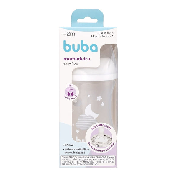 Mamadeira Buba Easy Flow Nuvem +2M - Branca - 270 Ml